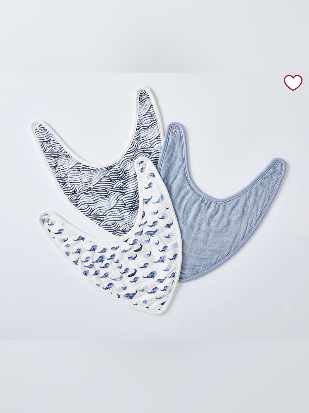 Pottery Barn Kids Organic Jack Muslin Drool Bib Set of 3